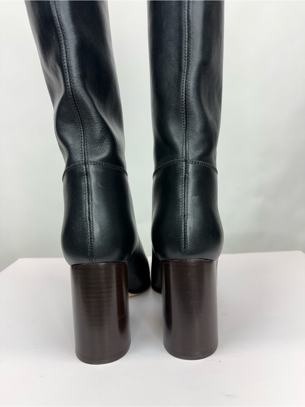 Ferragamo Ovidio 85 Knee-High Boot Black Leather Sz 7.5 - Picture 14 of 16